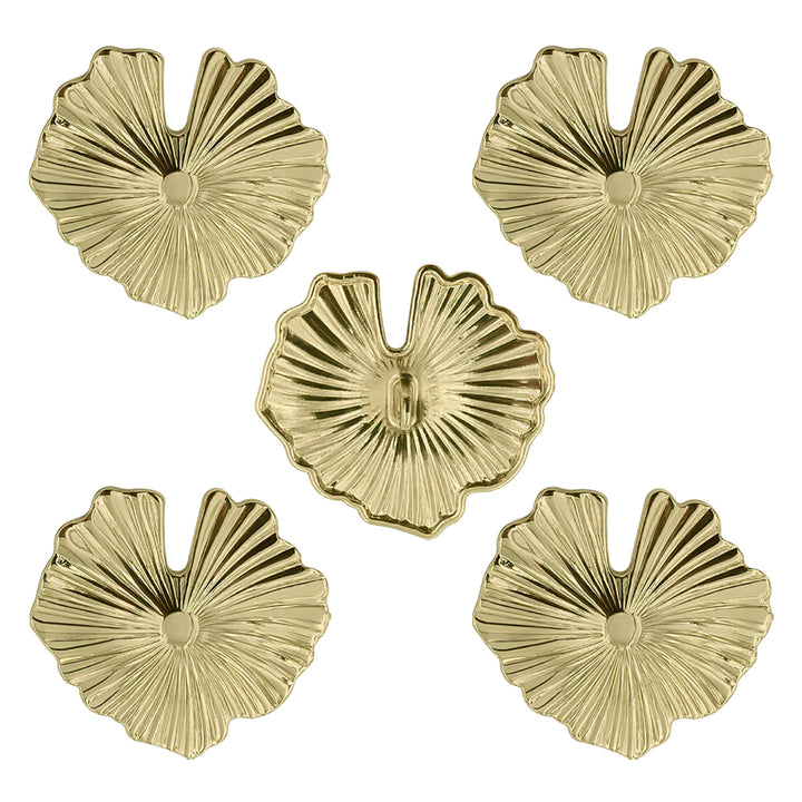 Premium Shiny Leaf Textured Metal Loop Button For Clothing