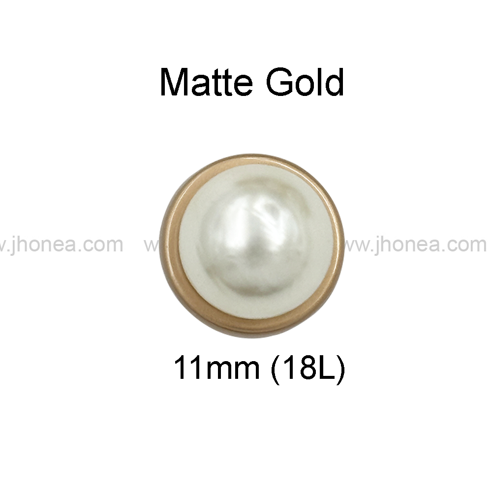 Matte Gold & Matte Silver Round Shape Pearl Metal Button