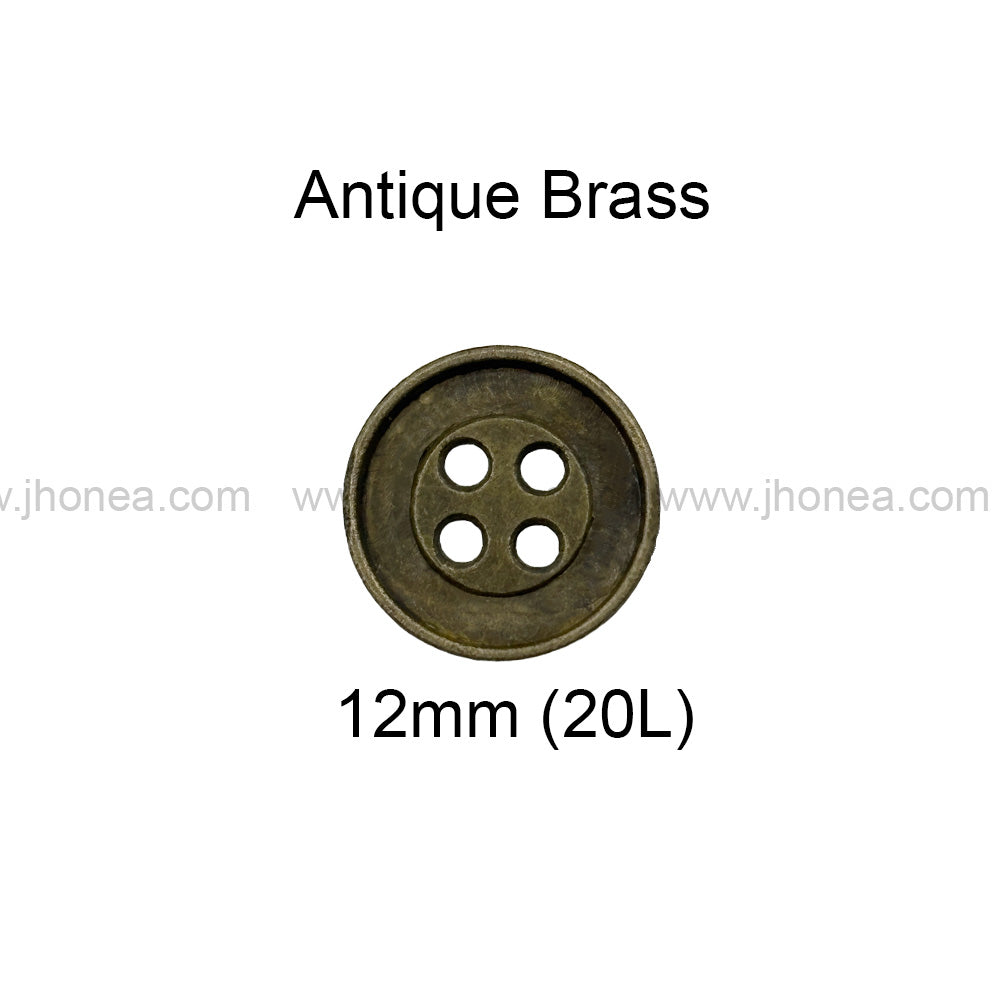 Textured 4-Hole Round Shape Reversible Metal Buttons