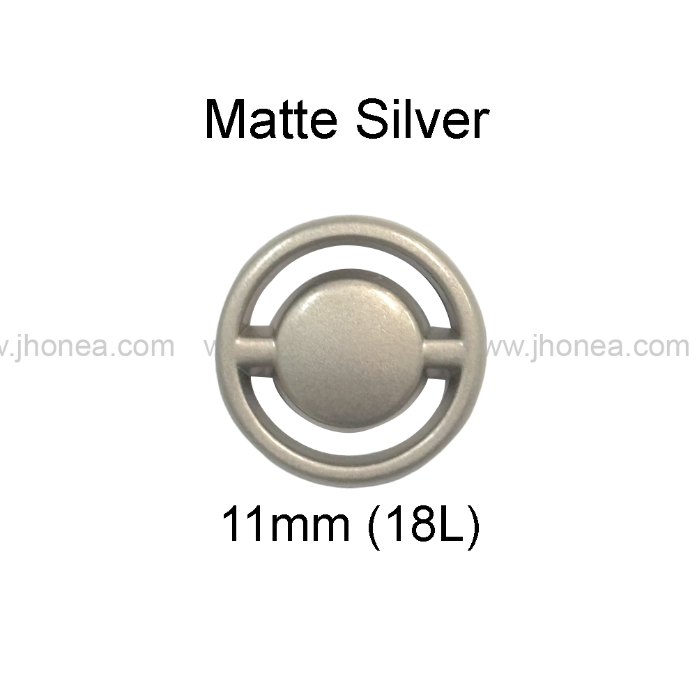 Matte Silver Round Ring Shape Fashionable Shank Button