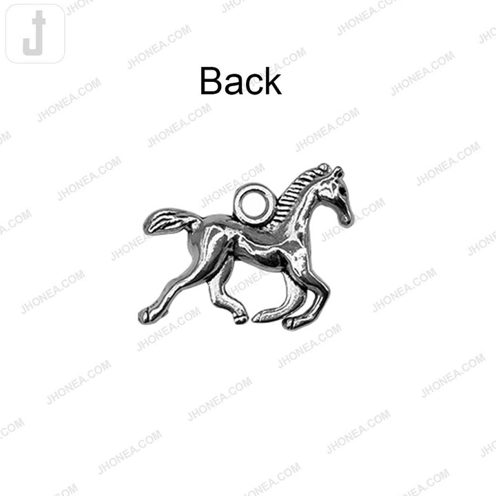 Exquisite Shiny Silver Horse Loop Metal Buttons