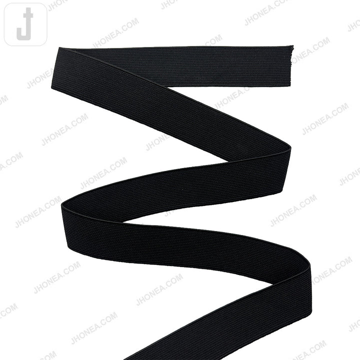 Plain Black & White Tailors' Stiff Woven Elastic for Casings