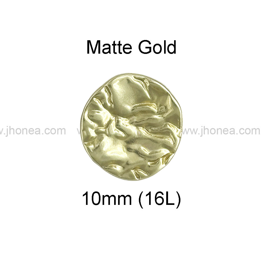 Round Shape Textured 10mm(16L) Classic Metal Shank Button