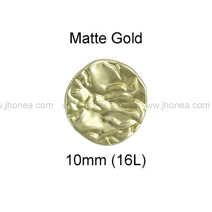 Round Shape Textured 10mm(16L) Classic Metal Shank Button