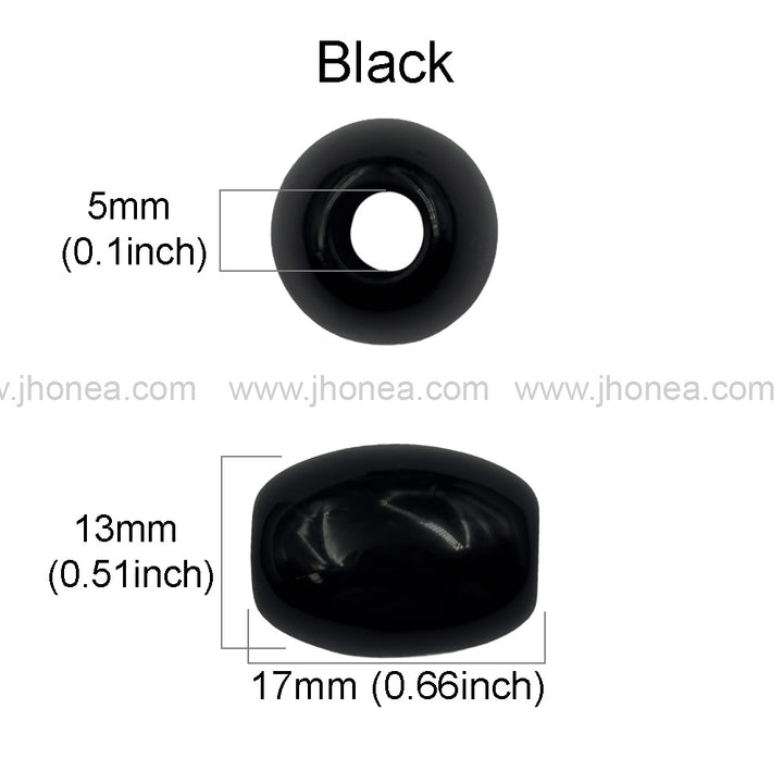 Unique Black and White Oval Polyester Beads for Creative Jewelry Designs