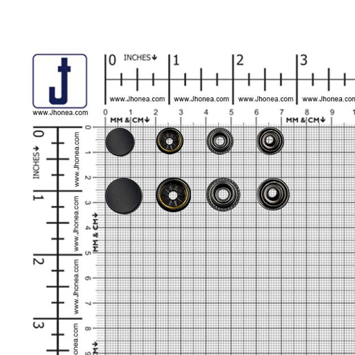 Premium Smooth Flat 4-Part Metal Snap Buttons for Garments & Leather