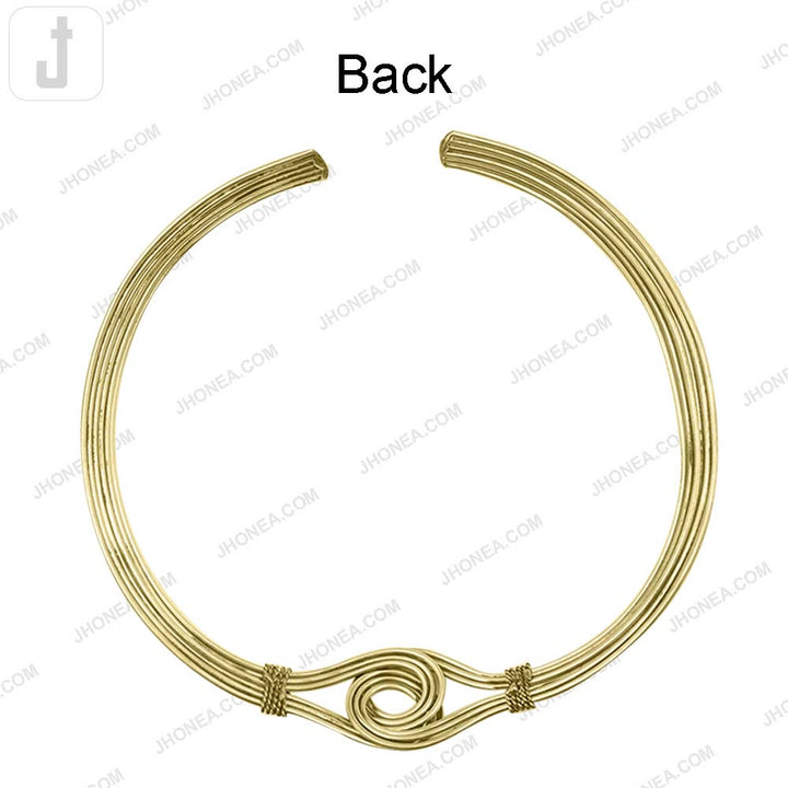 Elegant Open Collar Statement Spiral Torque Necklace