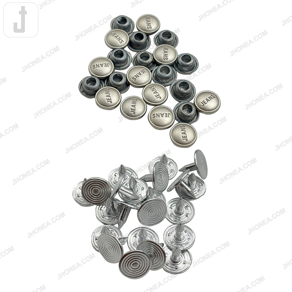 7mm Matte Silver Jeans Rivet Fastener Studs