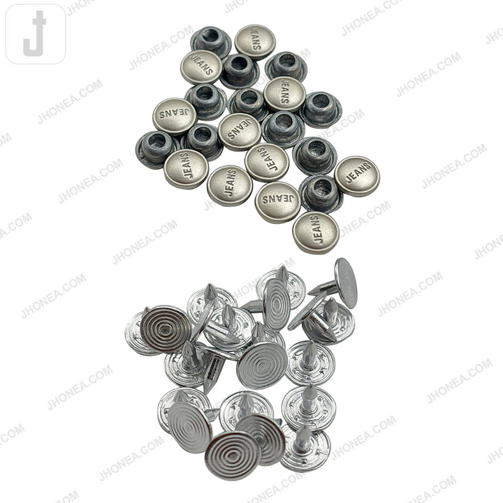7mm Matte Silver Jeans Rivet Fastener Studs