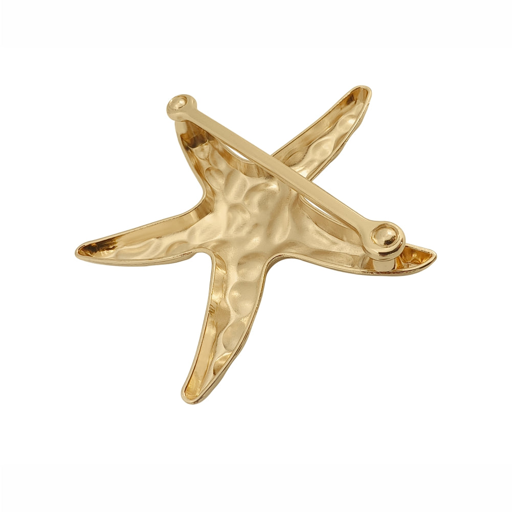 Texture Finish Gold Starfish Design Fancy Slide Belt Buckle