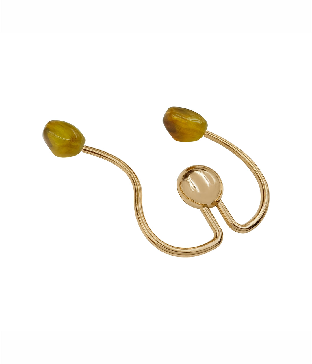 W-Shaped Curved Buckle with Amber-Colored Ends for Fashion Clothing