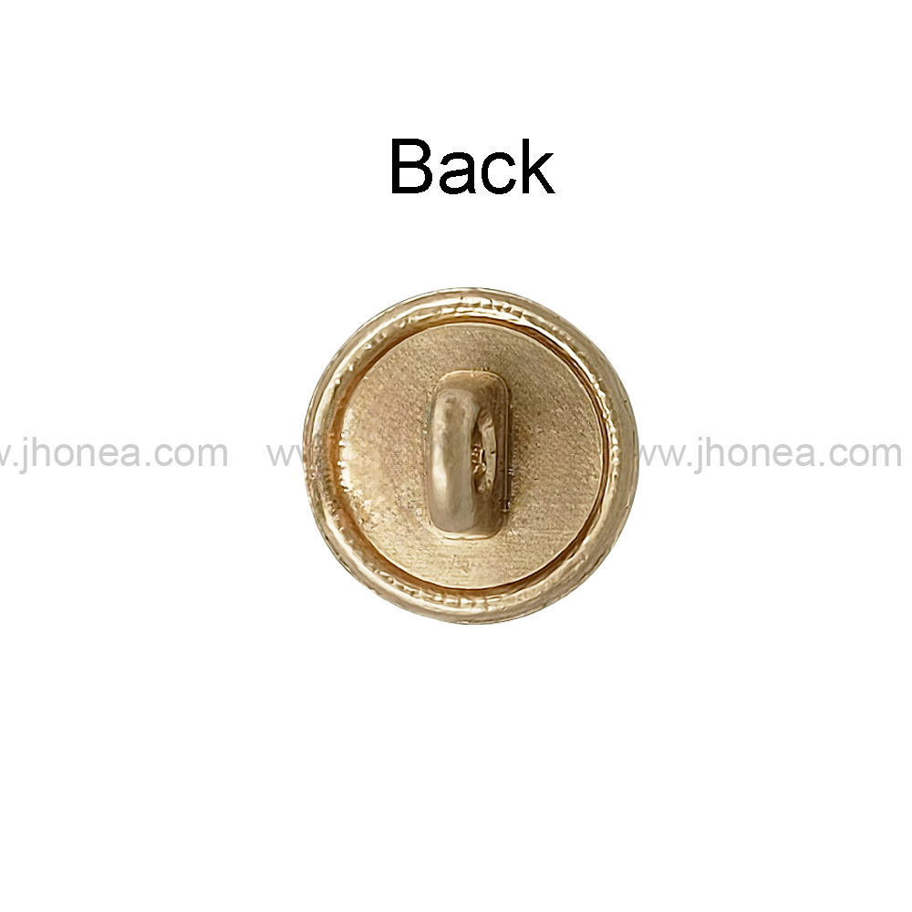 Matte Gold Round Shape with Scalloped Edges Resin Pearl Button