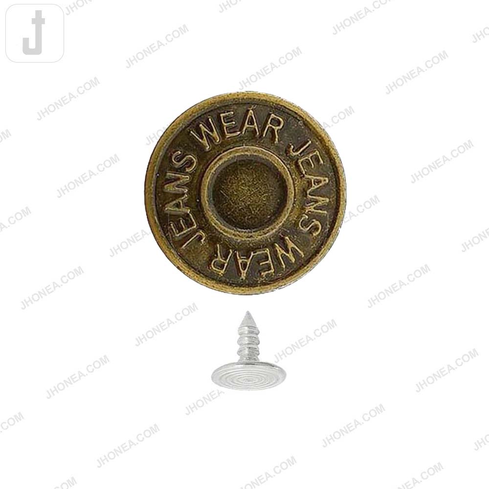Antique Brass Finish Metal Jeans Button for Denim Garments