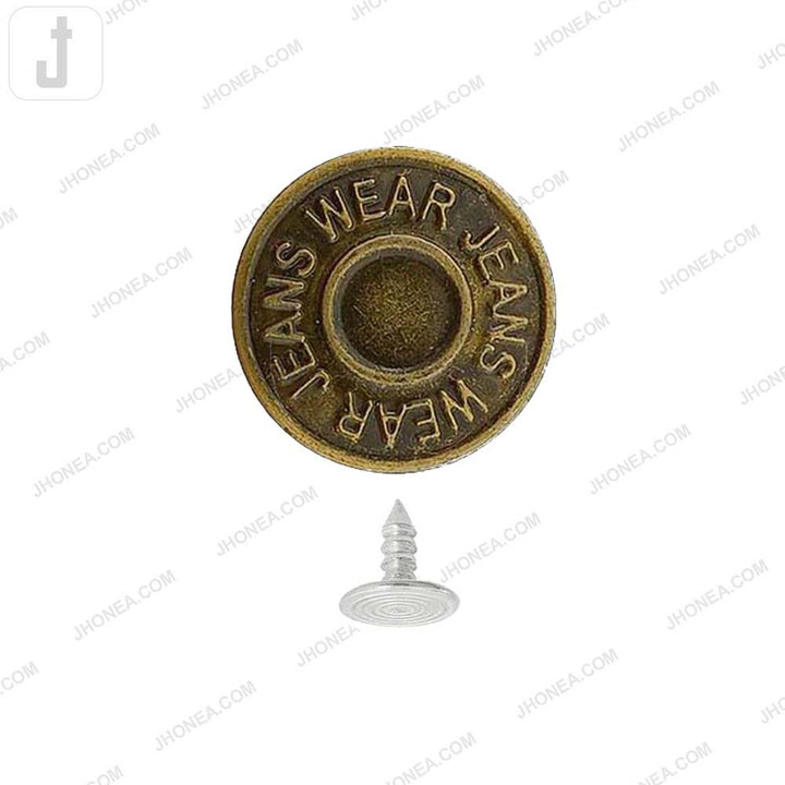 Antique Brass Finish Metal Jeans Button for Denim Garments