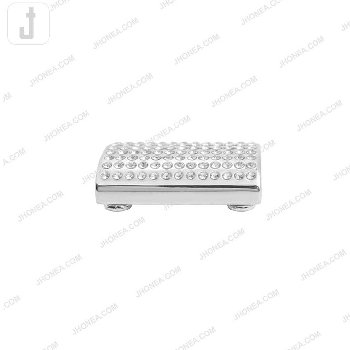 Shiny Silver Rectangle Diamond Buckle for Garments
