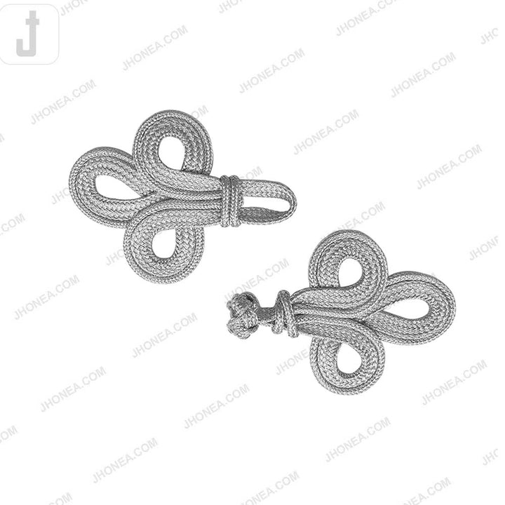 Decorative Designer Metallic Braided Frog Closure Coat Toggle Fastener
