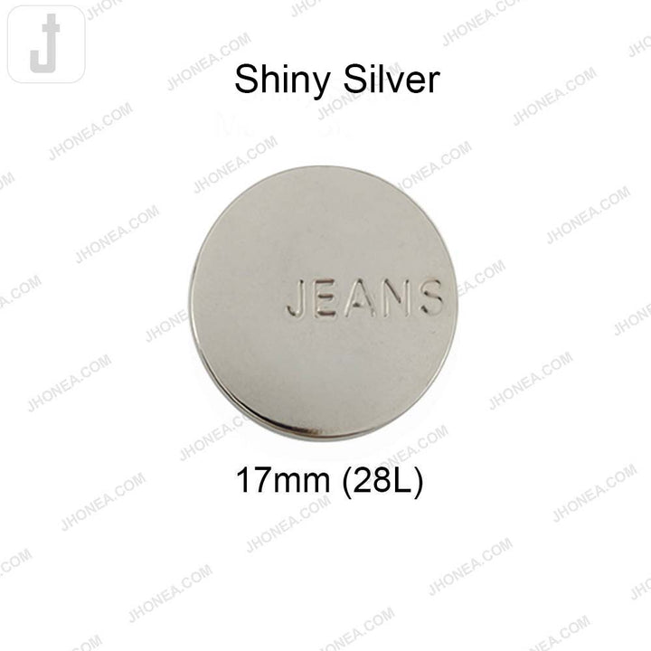 Engraved Shiny Finish Metal Jeans Buttons for Denim Pants