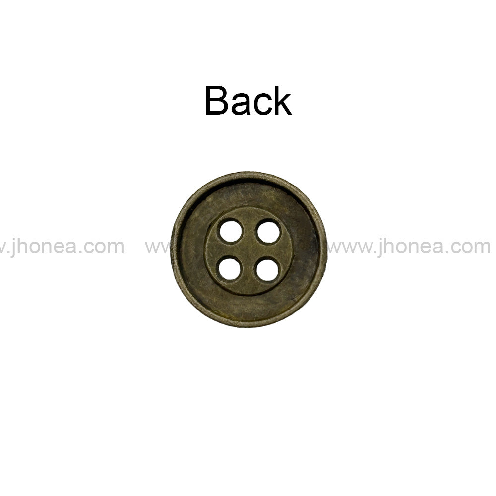 Textured 4-Hole Round Shape Reversible Metal Buttons