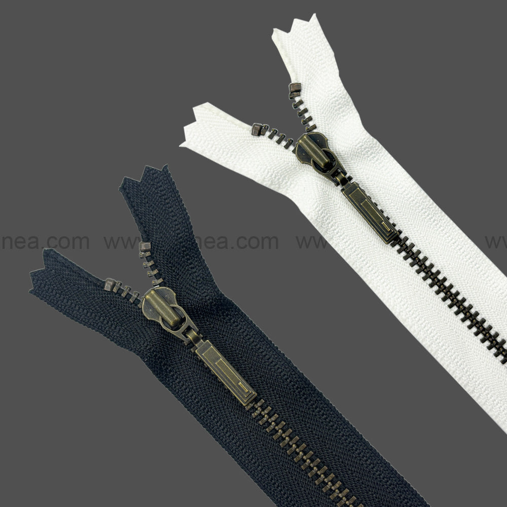 Premium #3 Number Vintage Antique Brass Decorative YKK Metal Zipper for Hoodies & Jackets