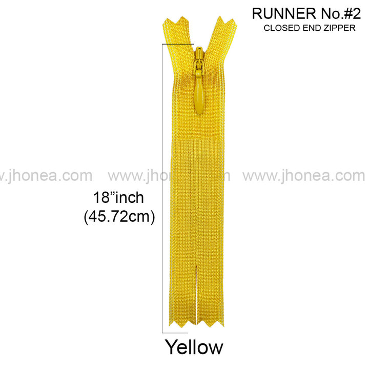 YKK #2 Invisible Closed-End Concealed Zipper 18 Inch Assorted Colors Pack of 60 Pieces