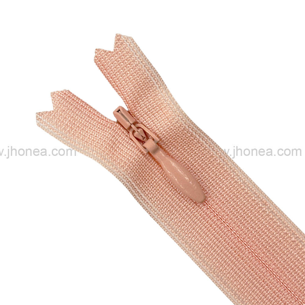 YKK #2 Invisible Closed-End Creamy Peach Concealed Zipper 18 Inch