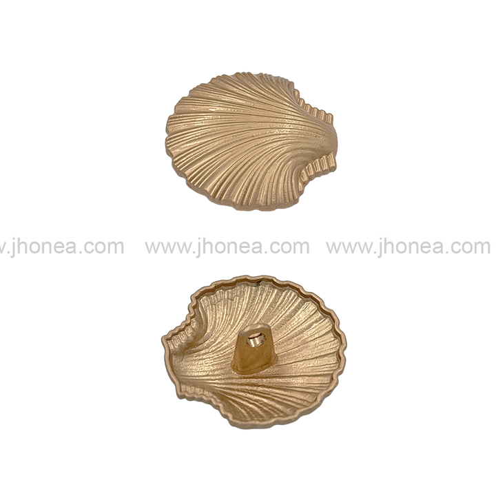 Ornate 25mm Sea Shell-Shaped Shank Metal Button