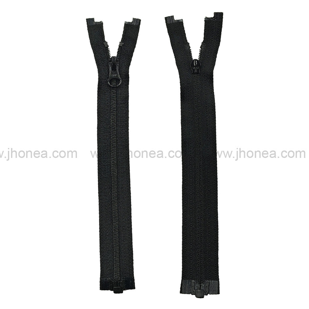 YKK #3 Fancy Black Open End Coil Zippers for Stylish Garments