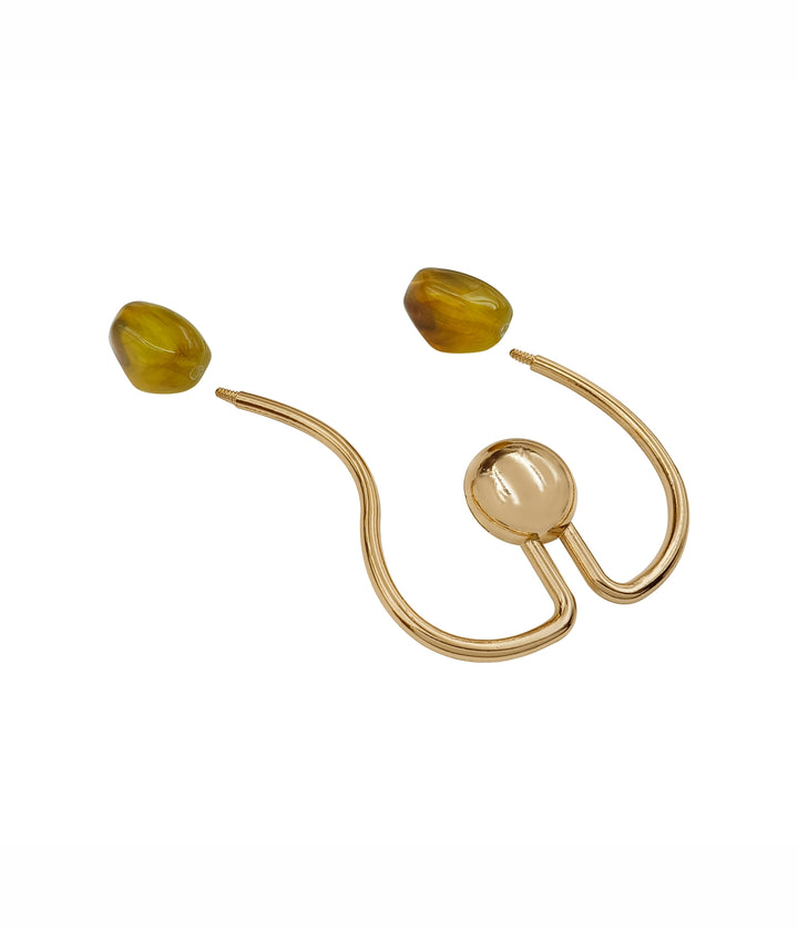 W-Shaped Curved Buckle with Amber-Colored Ends for Fashion Clothing