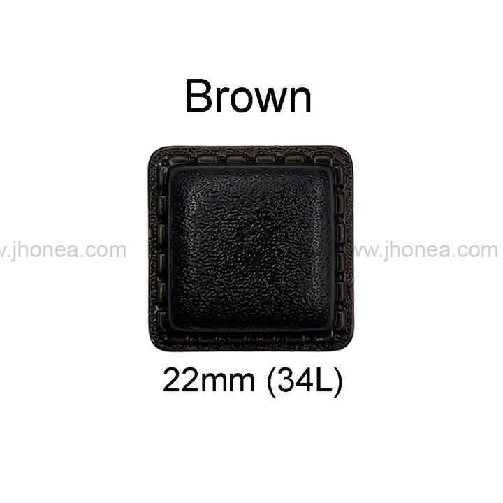 Square Shaped Brown ABS Plastic Back Loop Button for Garments