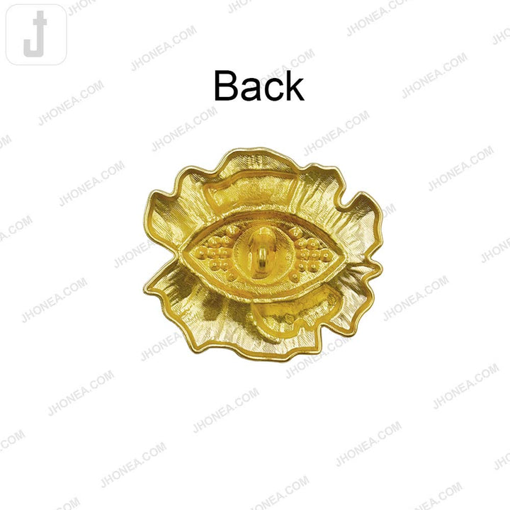 Luxury Matte Gold Evil Eye Metal Button with Diamond Accents