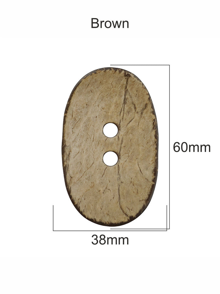 Big Size Smooth Finish Oval Shape Decorative Coco Buttons