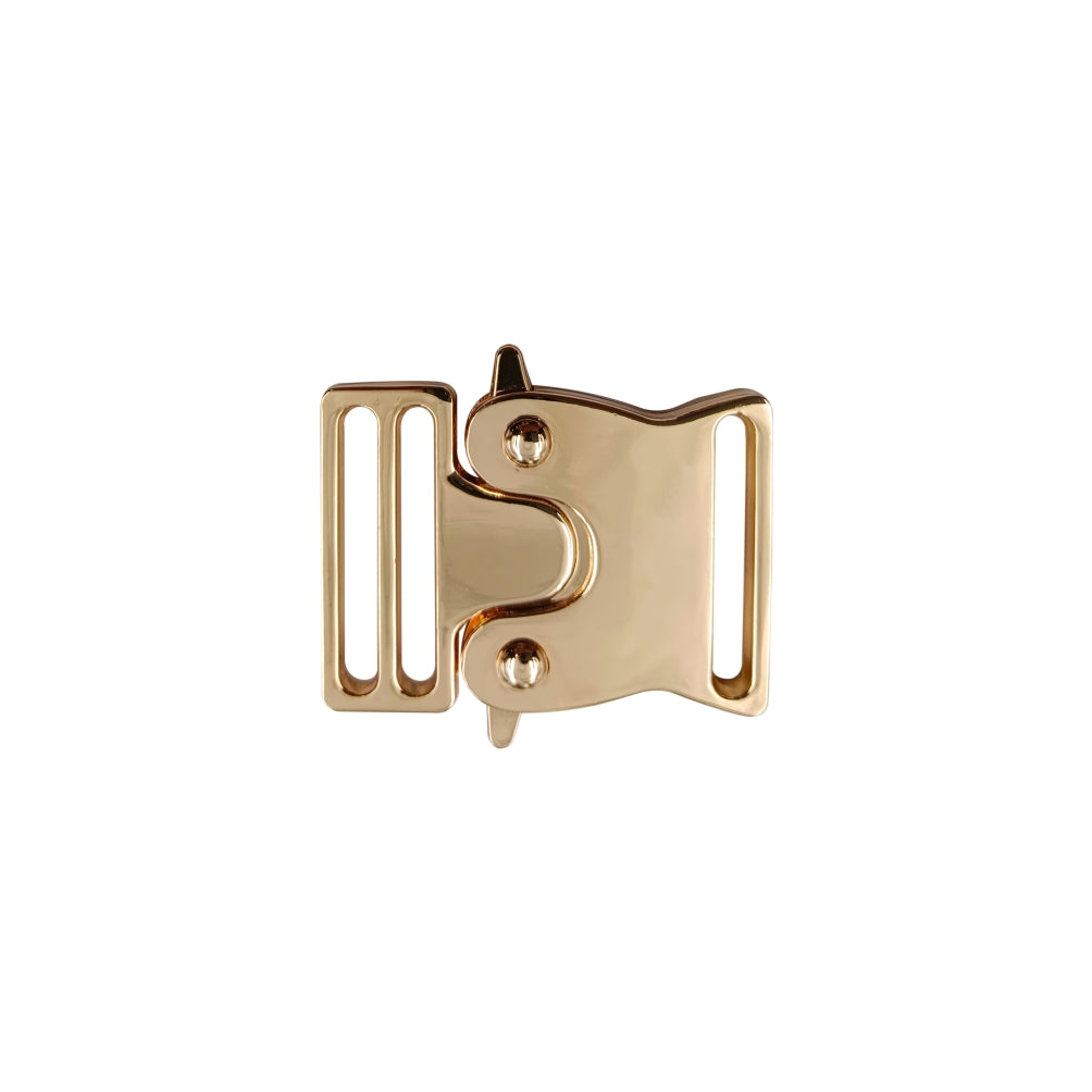 Classic Shiny Gold Luxury Design Rollercoaster Side Release Clasp Buckle