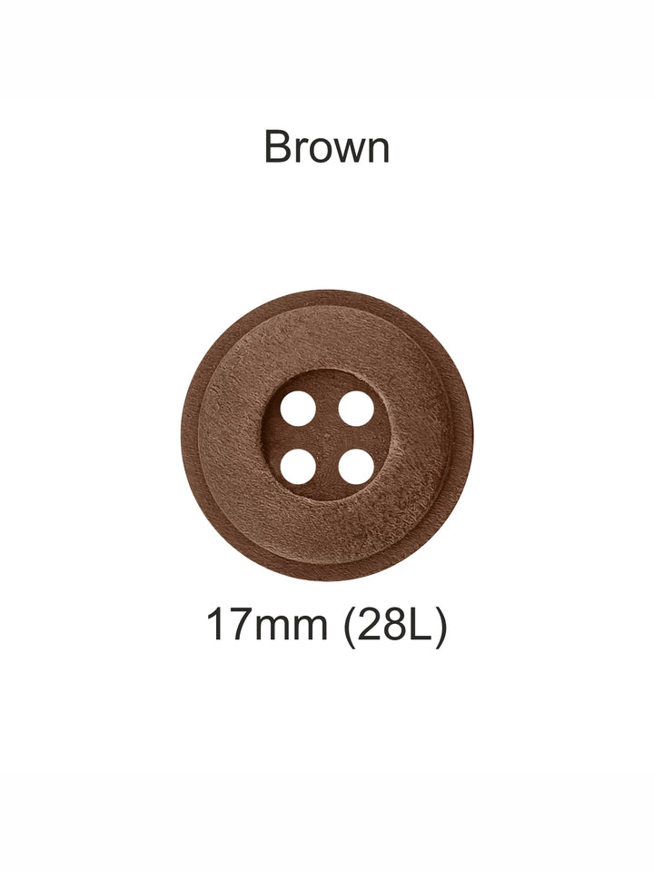 Classic 4-Hole Wooden Button with Rounded Rim Design