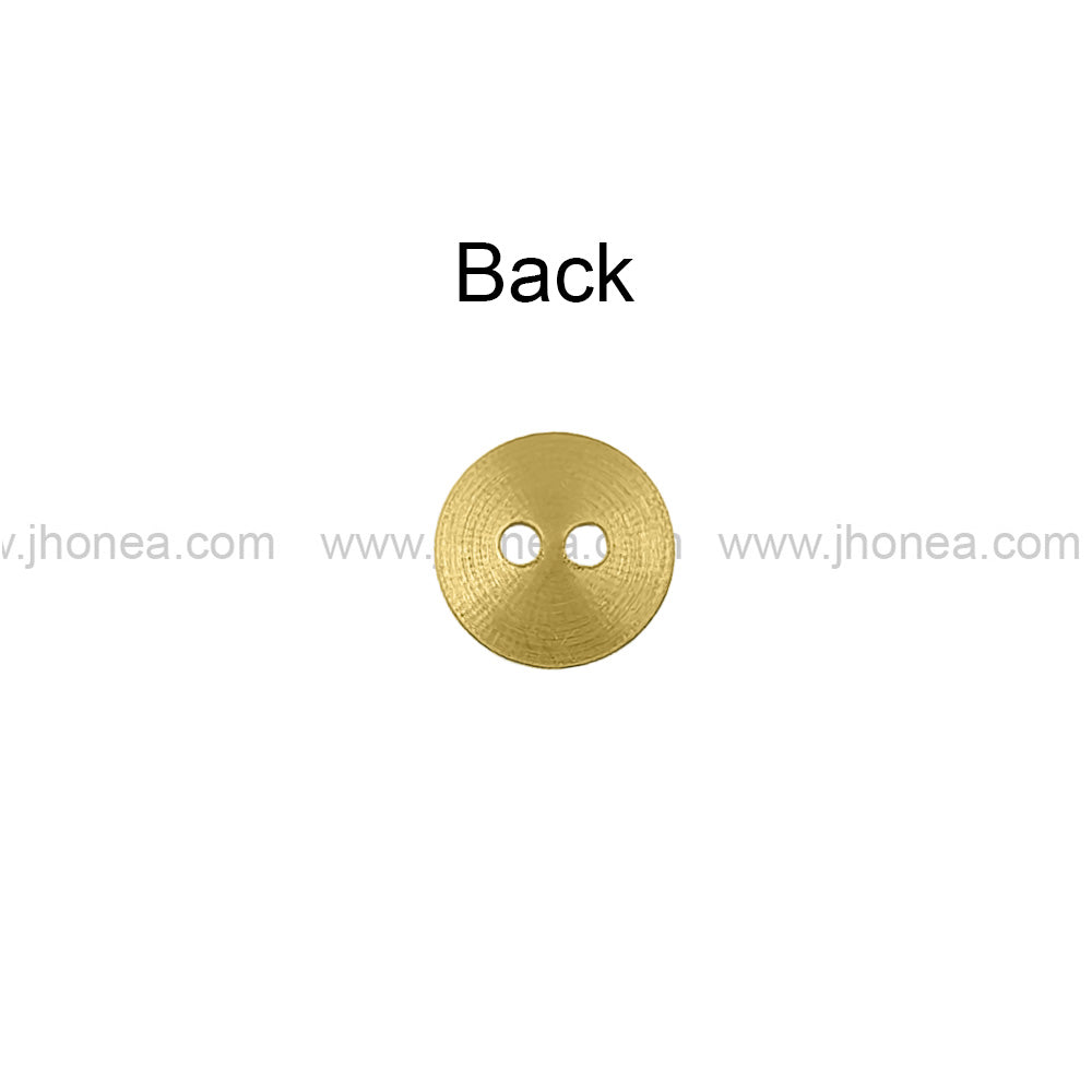 Premium Solid Brass 2-Hole Flat Rim Design Metal Button for Garments