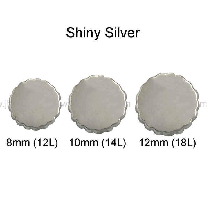 Shiny Silver Chrome Finish Fancy Shirt Metal Button