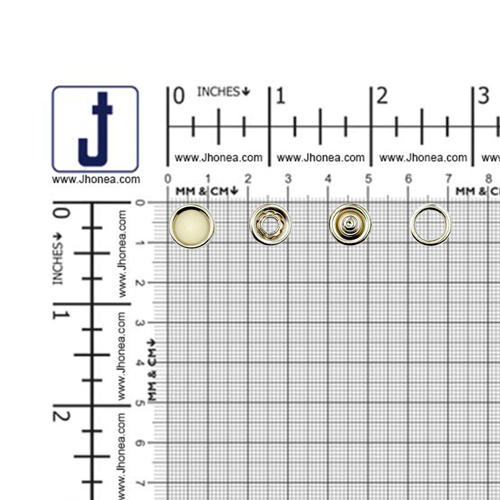 Shiny Finish 12mm Solid Brass 4-Part Prong Snap Fastener Button