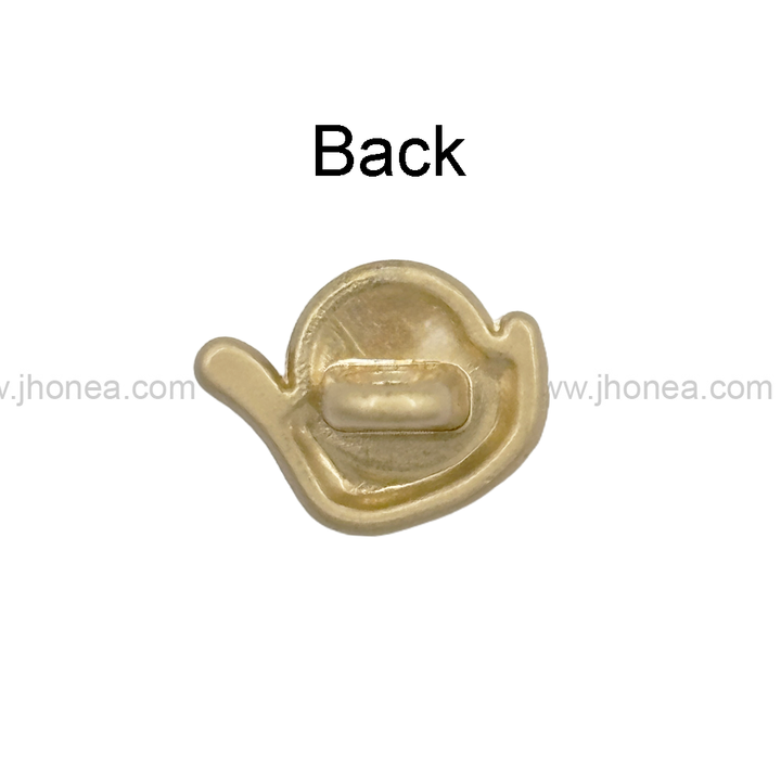 Matte Gold Decorative Pearl Button with Downhole Loop