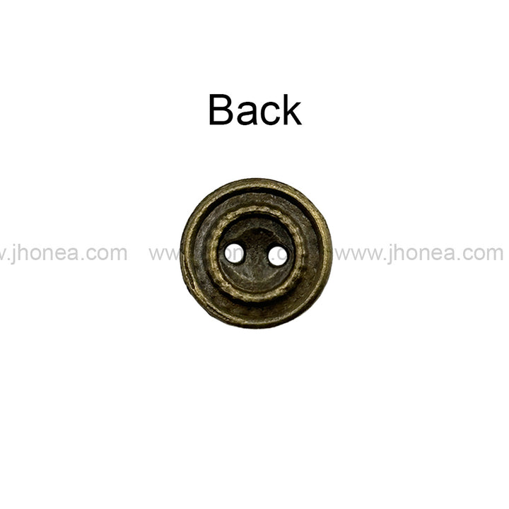 Vintage Style Engraved Textured Metal 2 Hole Shirt Buttons