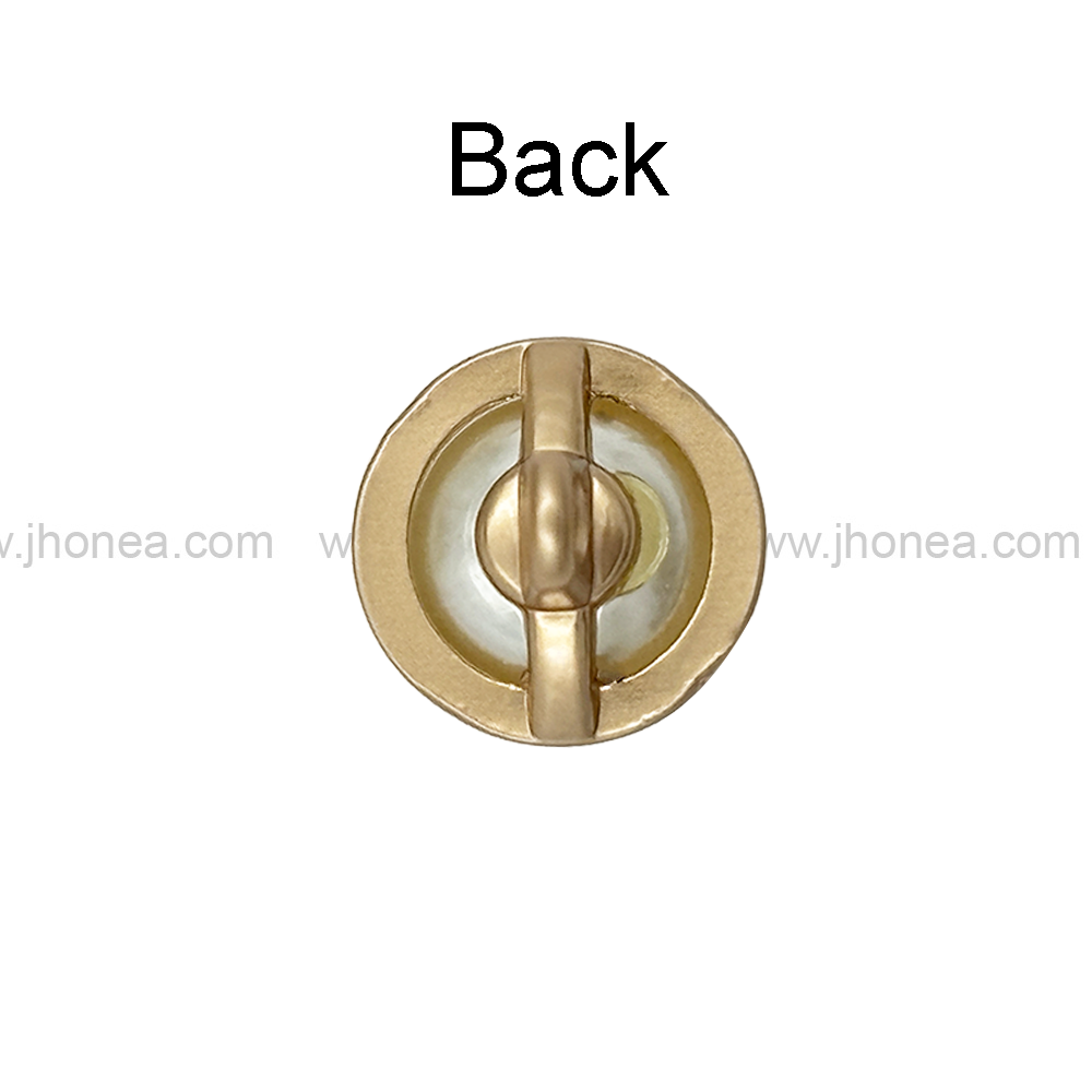 Matte Gold & Matte Silver Round Shape Pearl Metal Button