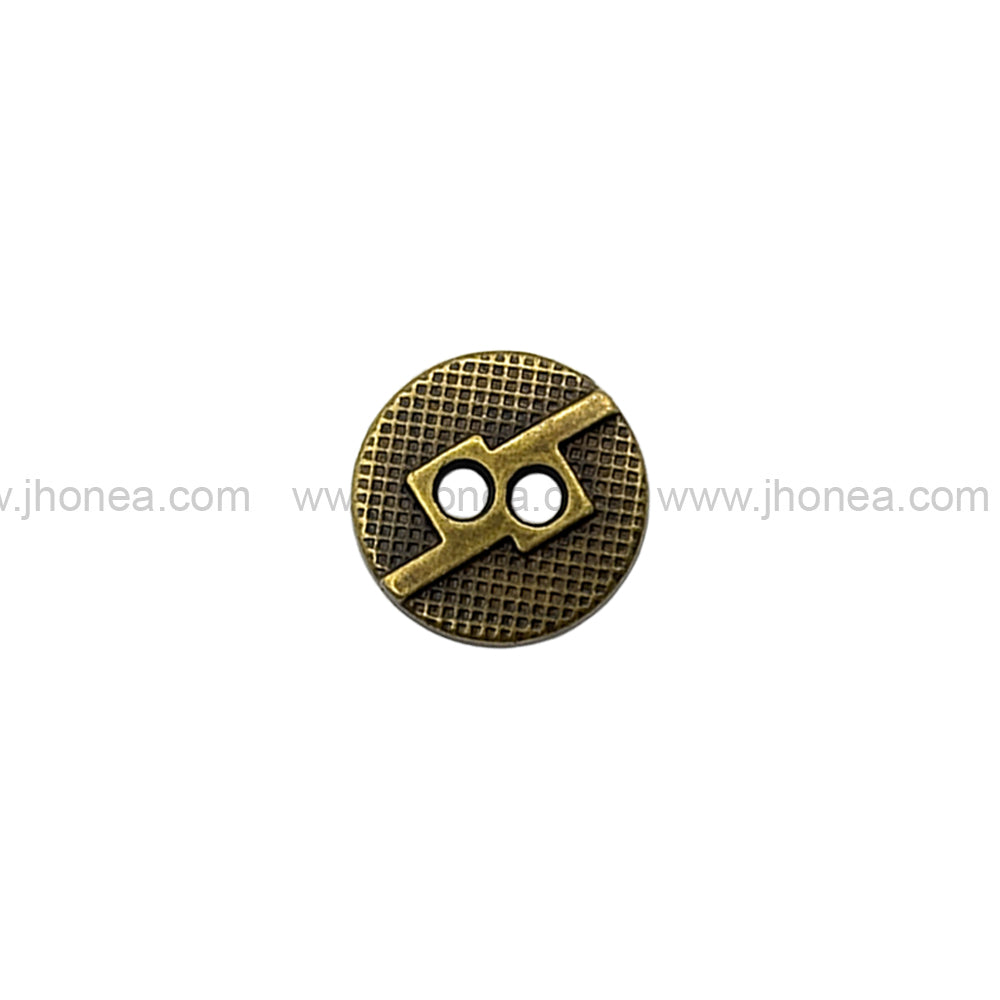 Square 2-Hole Round Shape Unique Surface Antique Brass Finish Shirt Buttons