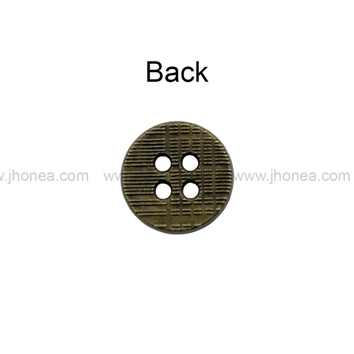 Textured 4-Hole Round Shape Reversible Metal Buttons