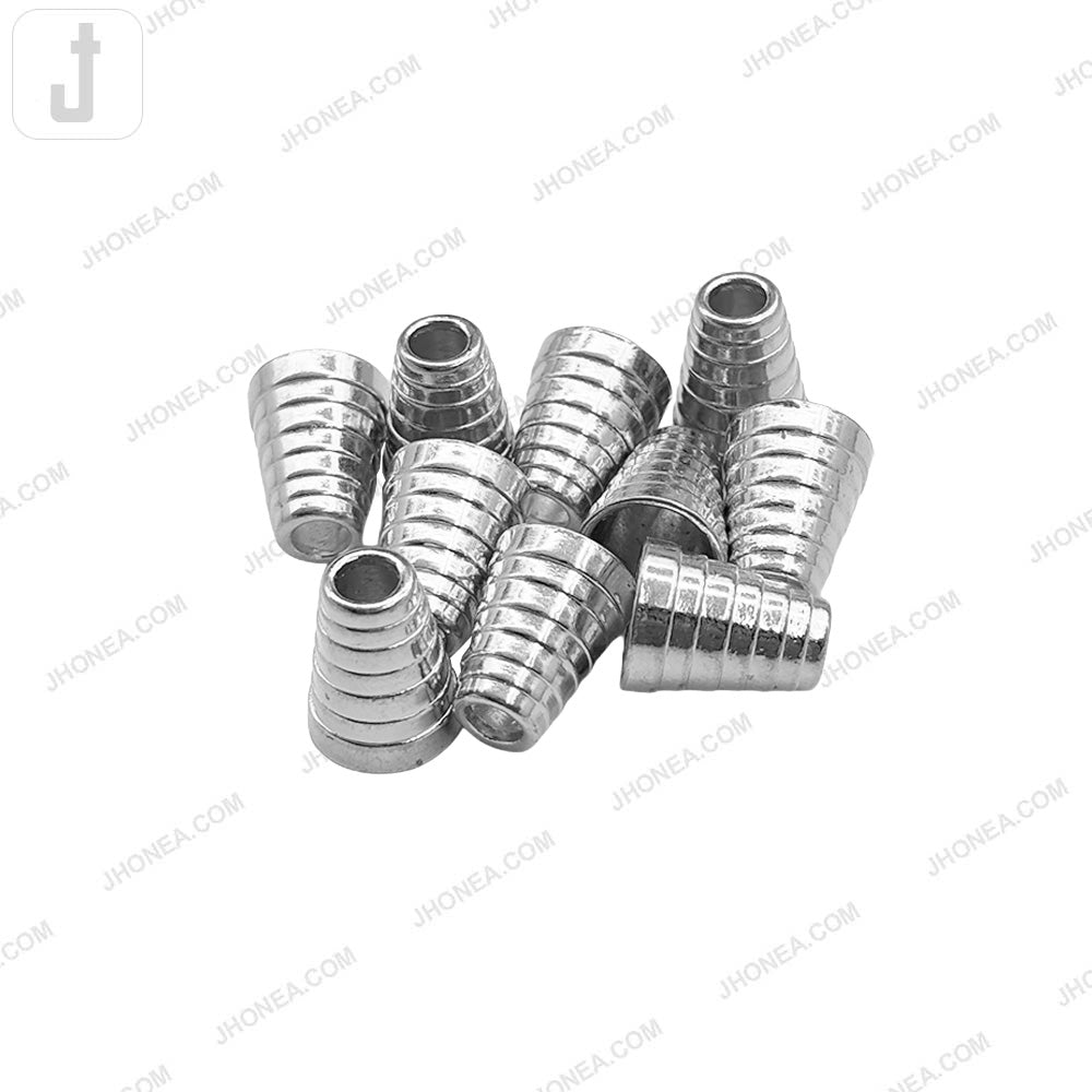 Shiny Silver Metal Aglets for Hoodies & Track Pants Drawstring Cord Tip