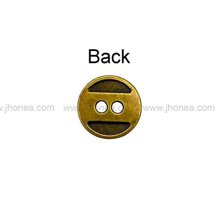 Western Style 2-Hole Round Shape Metal Button for Dresses