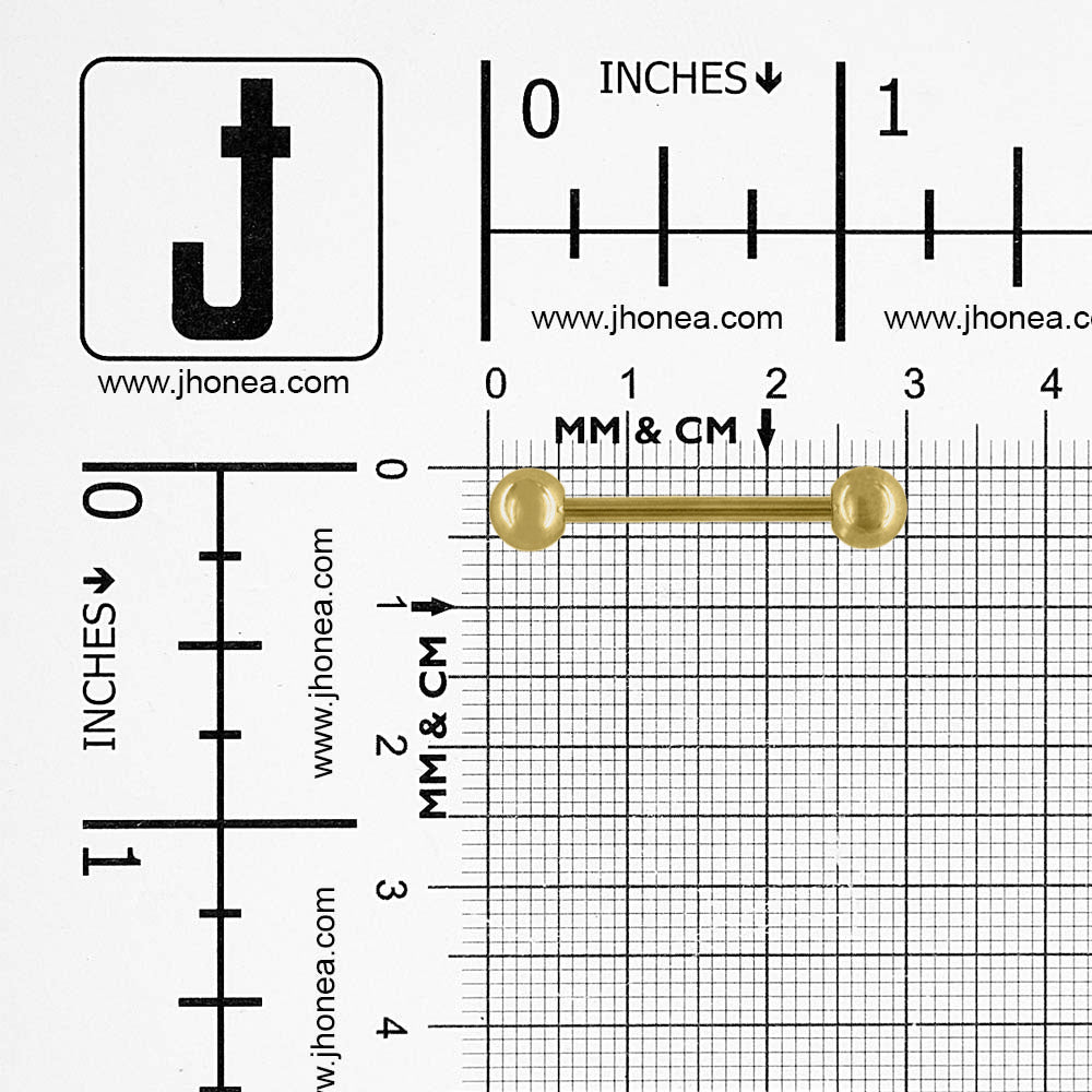 Golden 30mm Ball Barbell Pipe Style Metal Hardware Accessory
