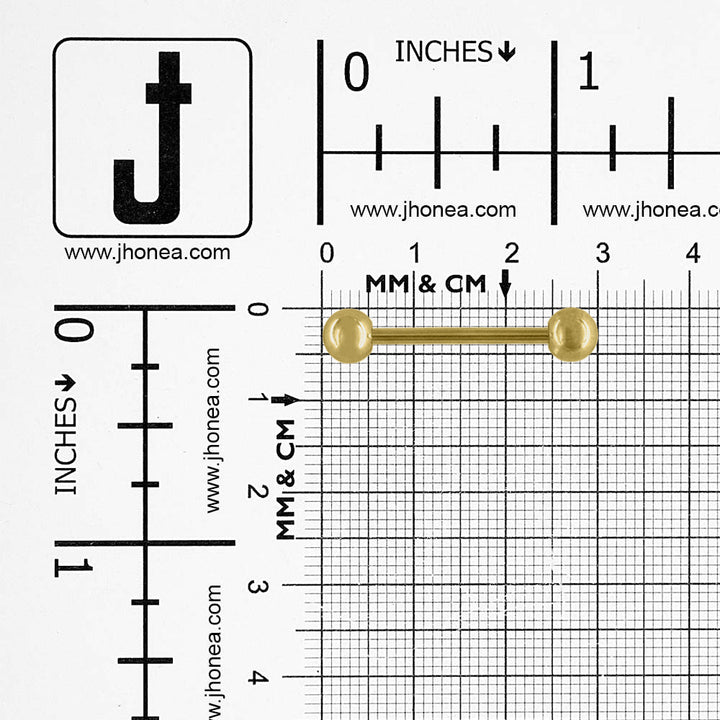 Golden 30mm Ball Barbell Pipe Style Metal Hardware Accessory