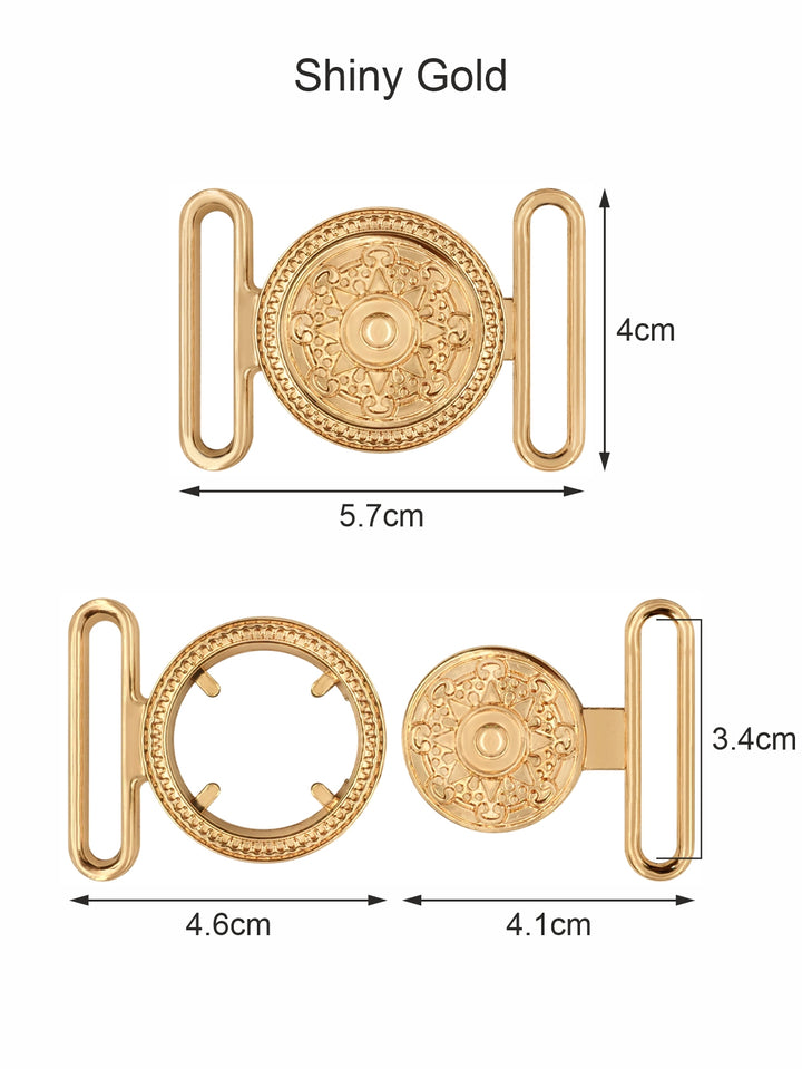 Ornate Shiny Finish 2 Part Clasp Buckle for Belts/Sashes