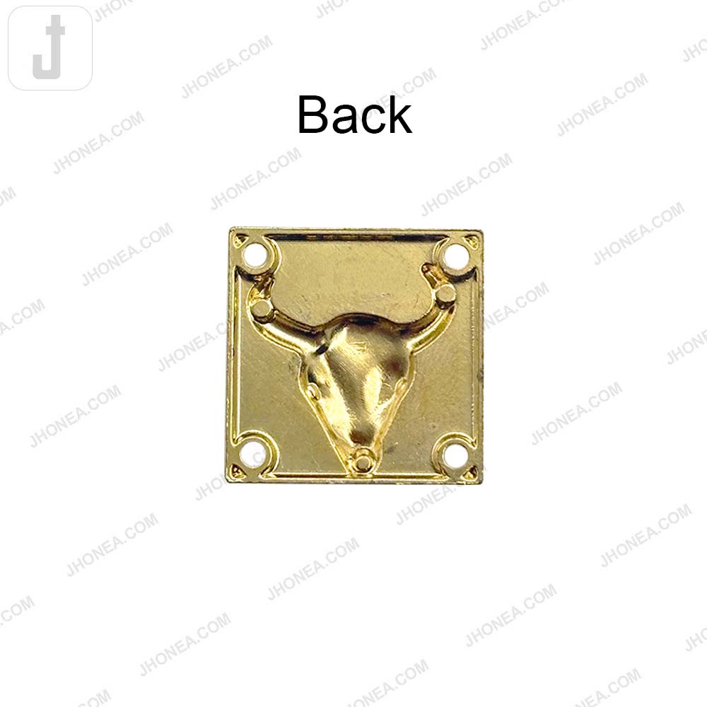 Bold Shiny Gold Bull Head Alloy Metal Clothing Accessory