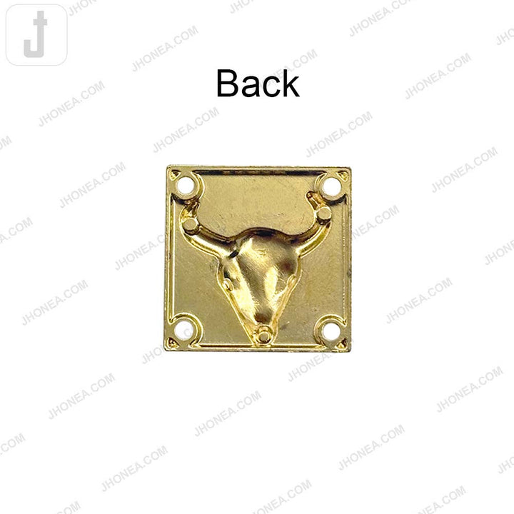 Bold Shiny Gold Bull Head Alloy Metal Clothing Accessory