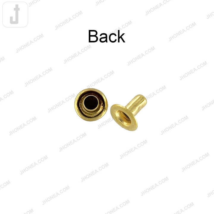 Elegant Solid Brass Flat Rivets for Denim/Leather/Bags/DIY Craft Projects