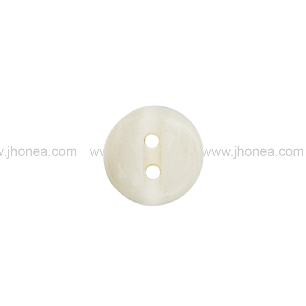 Smooth Pearlescent 2-Hole White Poly Buttons for Clothing